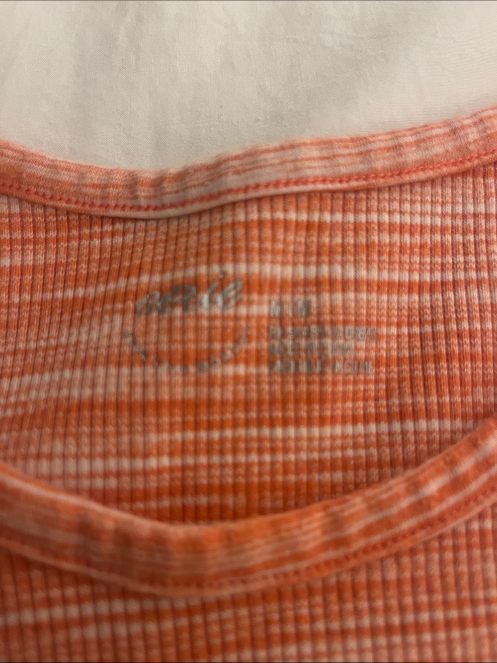 Aerie Sleeveless Ribbed Knit Tank Top - Orange Heather - Picture 2 of 2